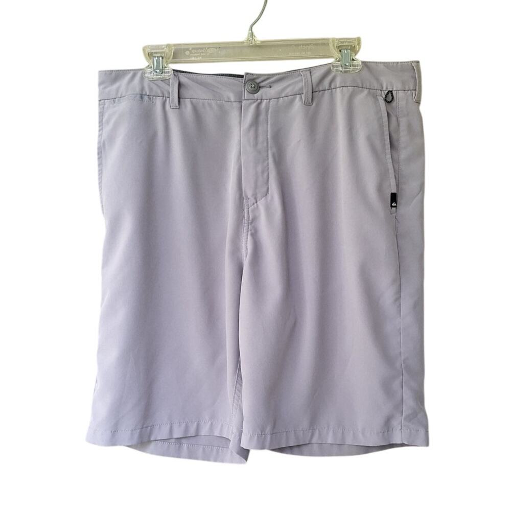 Quiksilver Men's Swim Amphibian Board Shorts Trunks 4 way Stretch Gray Size 34